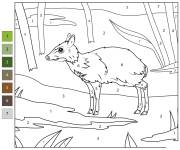 Coloriage Cerf souris num&eacute;rot&eacute;
