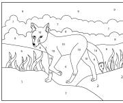 Coloriage Chacal animal sauvage par num&eacute;ro