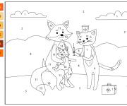 Coloriage Chat docteur traite le fis du renard num&eacute;rot&eacute;