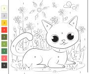 Coloriage Chat du film Flow par num&eacute;ro