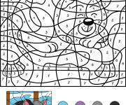Coloriage Chat endormi avec mod&egrave;le en couleur