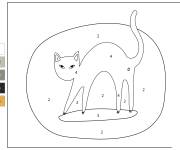 Coloriage Chat myst&eacute;rieux par num&eacute;ro