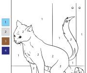 Coloriage Chaton mignon par num&eacute;ro