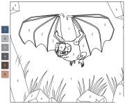 Coloriage Chauve-souris &agrave; pattes velues num&eacute;rot&eacute;