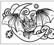 Coloriage Chauve souris en Multiplication par num&eacute;ro
