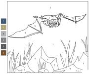 Coloriage Chauve-souris par num&eacute;ro