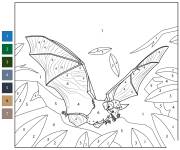 Coloriage Chauve-souris spectrale par num&eacute;ro