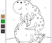 Coloriage Chenille mignonne par num&eacute;ro