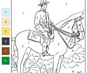 Coloriage Cheval de police canadienne par num&eacute;ro