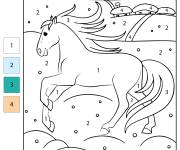 Coloriage Cheval sauvage num&eacute;rot&eacute;