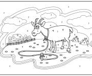 Coloriage Ch&egrave;vre de la ferme style cartoon