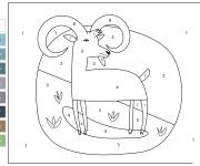 Coloriage Ch&egrave;vre num&eacute;rot&eacute; de 1-9