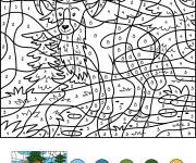 Coloriage Ch&egrave;vre sauvage par num&eacute;ro en couleur