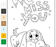 Coloriage Chien adorable par num&eacute;ro