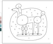 Coloriage Chien Caniche par num&eacute;ro