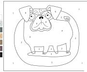 Coloriage Chien carlin par num&eacute;ro