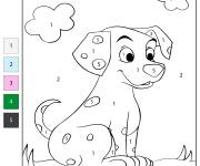 Coloriage Chien Dalmatien num&eacute;rot&eacute;