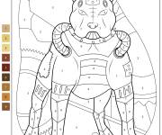 Coloriage Chien Pitbull puissant par num&eacute;ro