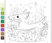 Coloriage Chien Teckel par num&eacute;ro