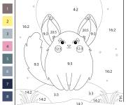 Coloriage Chinchilla par division par num&eacute;ro