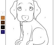 Coloriage Chiot adorable num&eacute;rot&eacute;