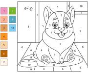 Coloriage Chiot aimable calme num&eacute;rot&eacute;