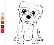 Coloriage Chiot Boxer mignon num&eacute;rot&eacute;