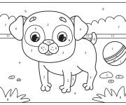 Coloriage Chiot Carlin par num&eacute;ro