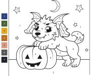 Coloriage Chiot de halloween par num&eacute;ro