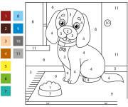 Coloriage Chiot &Eacute;pagneul par num&eacute;ro