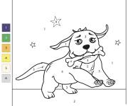 Coloriage Chiot Golden Retriever en jouant