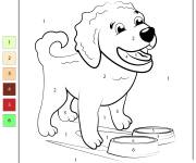 Coloriage Chiot Golden Retriever par num&eacute;ro