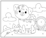 Coloriage Chiot joyeux cp num&eacute;rot&eacute; de 1-8