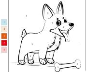 Coloriage Chiot Kelpie par num&eacute;ro