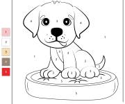 Coloriage Chiot Labrador par num&eacute;ro