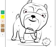 Coloriage Chiot Pitbull par num&eacute;ro