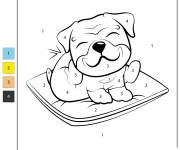 Coloriage Chiot Rottweiler num&eacute;rot&eacute; de 1-4