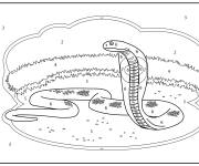Coloriage Cobra royal num&eacute;rot&eacute; de 1-8