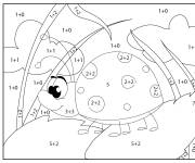 Coloriage Coccinelle en addition par num&eacute;ro