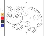 Coloriage Coccinelle en vecteur par num&eacute;ro