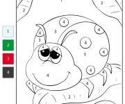 Coloriage Coccinelle par num&eacute;ro