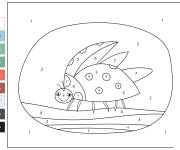 Coloriage Coccinelle souriante par num&eacute;ro