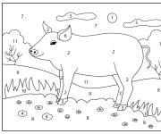 Coloriage Cochon de la ferme en noir et blanc