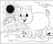 Coloriage Cochon style dessin anim&eacute; de 1-11
