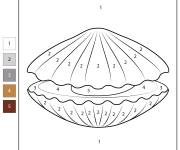 Coloriage Coquille facile par num&eacute;ro