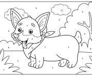 Coloriage Corgi par num&eacute;ro