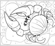 Coloriage Crabe adulte num&eacute;rot&eacute; de 1-7
