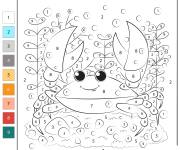 Coloriage Crabe mignon num&eacute;rot&eacute;