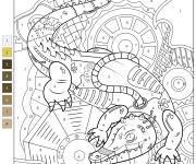 Coloriage Crocodile artwork par num&eacute;ro