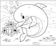 Coloriage Dauphin de Disney par num&eacute;ro